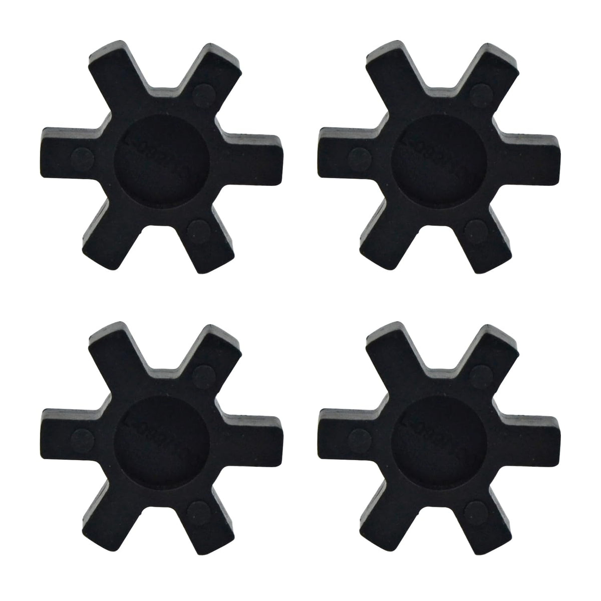 4-Pack L100 NBR Rubber Spider Insert - Solid Center Inserts for L-Jaw Coupler Set, Black (4, L100)