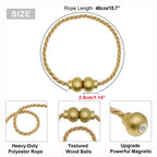 2 Pack Magnetic Curtain Tiebacks Modern Handmade Rope Curtain Tie Backs Decorative Drapes Weave Holdbacks for Home