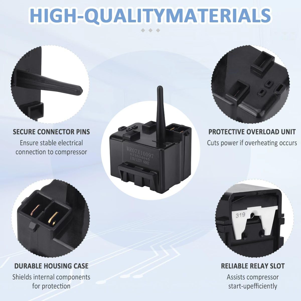 WR07X10097 Refrigerator Start Relay, Overload Assembly | WR07X10097 refrigerator start relay and overload kit