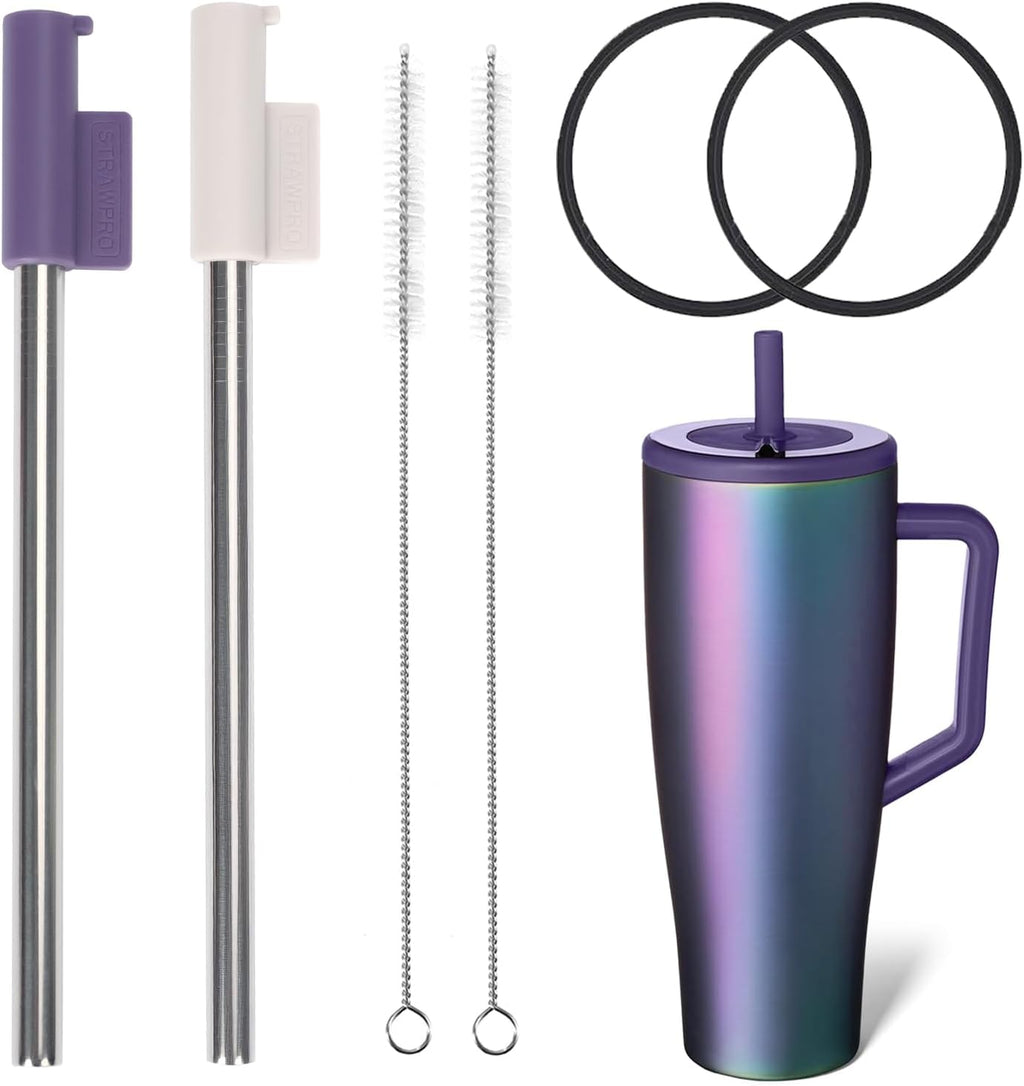 Straw Kit fit Brumate Era 40 oz (2 Replacement Straws & 2 Gaskets)