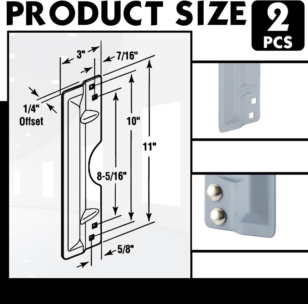 3 x 11" Latch Guard Plate Cover Iron Latch Guard Security Plate Door Security Strike Plate Latch Protector, Against