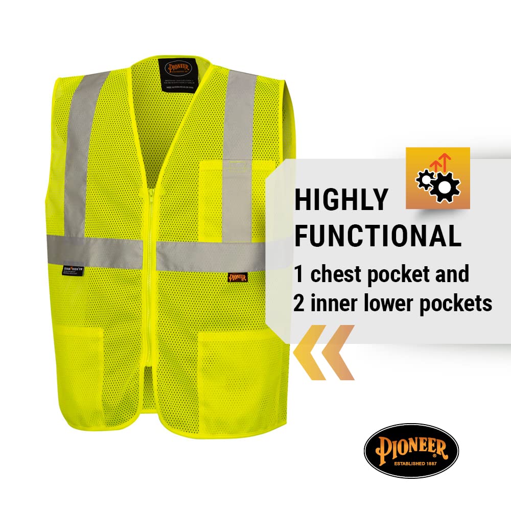 Hi Vis Self-Extinguishing FR Safety Vest for Men & Women - Flame Resistant Mesh with Reflective Tape - Class 2