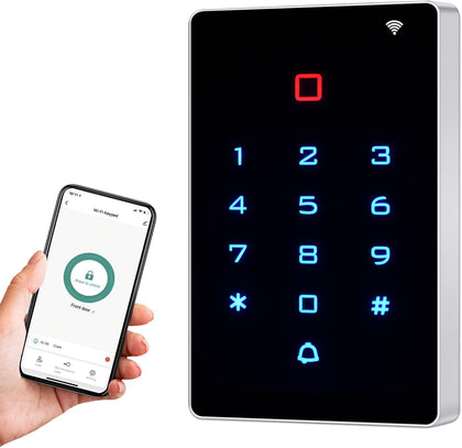 Wireless WiFi Access Control Keypad, Tuya Door Access Control System | 2000 Users Password Code Keypad for Gate