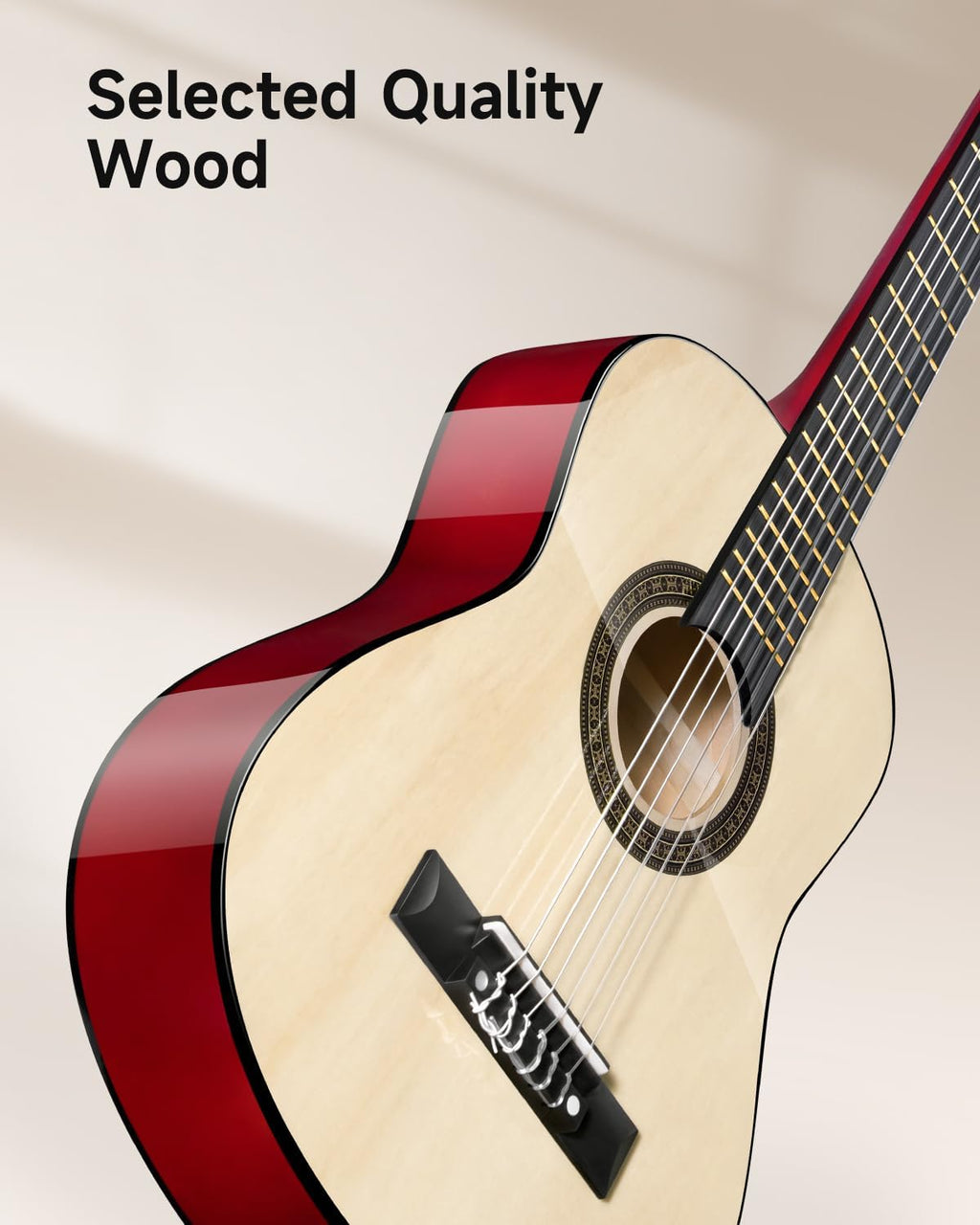 30" Acoustic Guitar for Beginners Kids Youth 1/4 Size Dreadnought Guitarra Acustica Kit with Chord Poster, Gig Bag