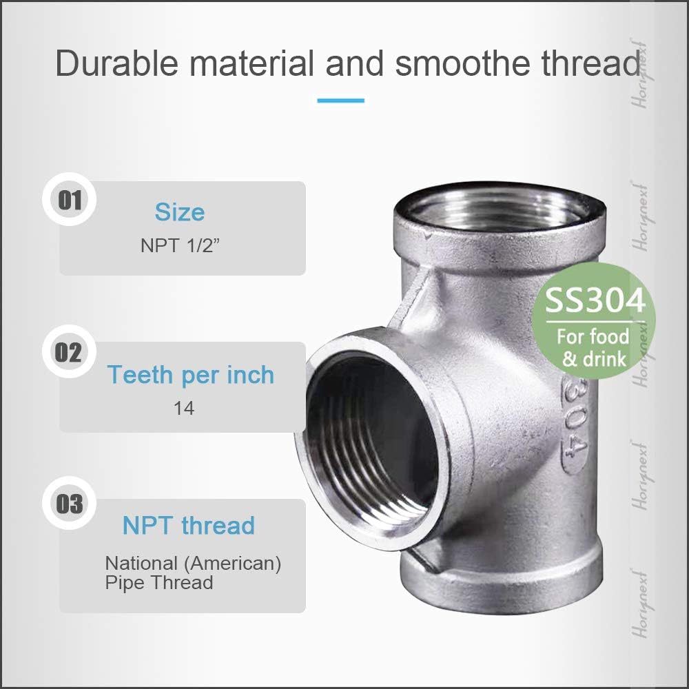 NPT Female Stainless Steel Tee Pipe Fitting