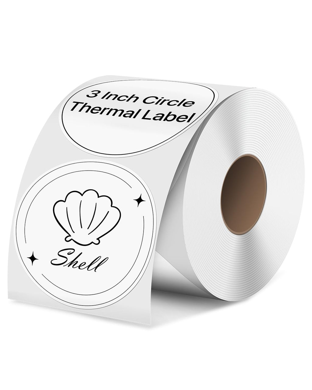 3 Inch White Circle Thermal Labels, Durable Round Thermal Label