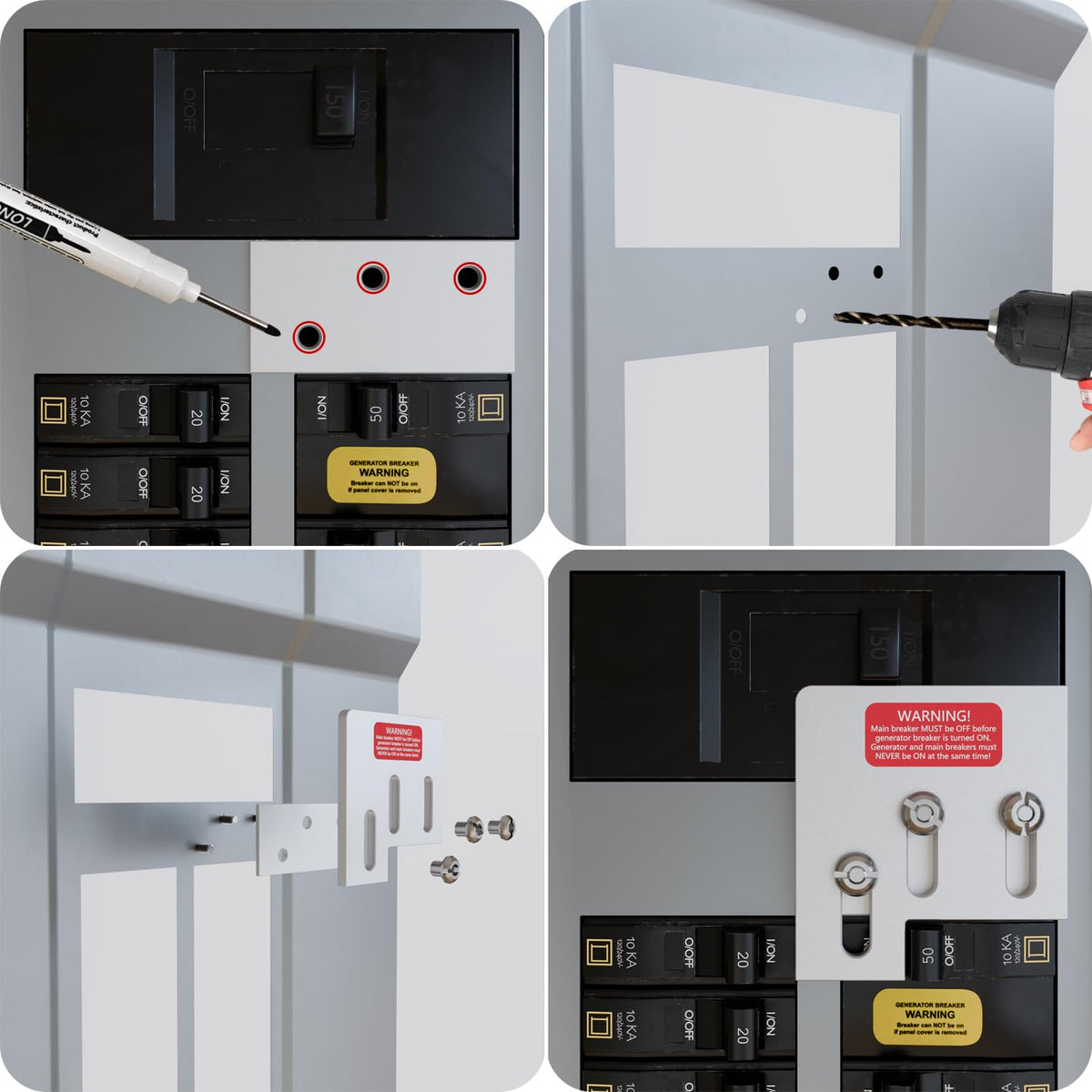 Generator Interlock Kit for Square D QO & Homeline 150/200 Amp Panels