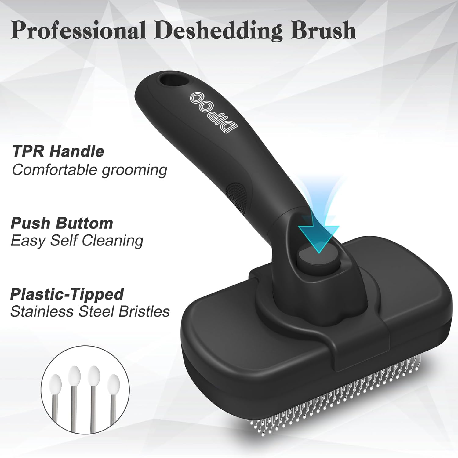 Self Cleaning Shedding Brush - Skin Friendly Grooming Tool for Dogs, Cats, and Puppies, Deshedding and Hair Removal