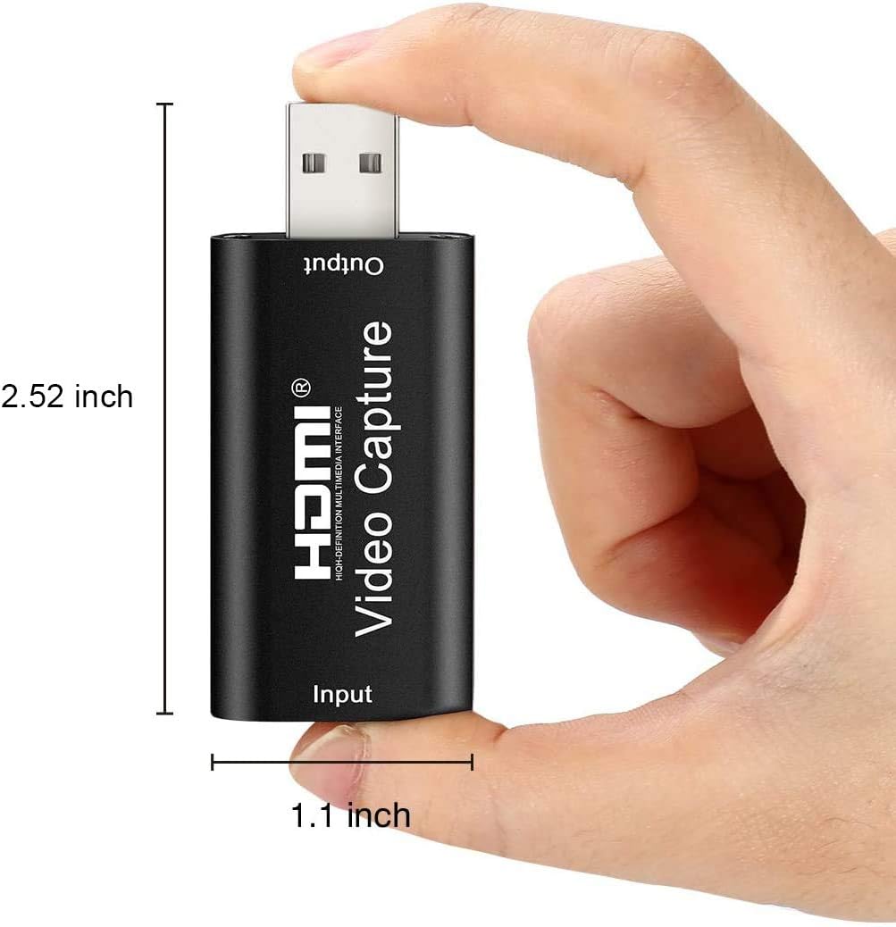 HDMI Video Capture Card, 4K HDMI to USB Capture Card Full HD 1080P 30fps, Record via DSLR, Camcorder, Action Cam for