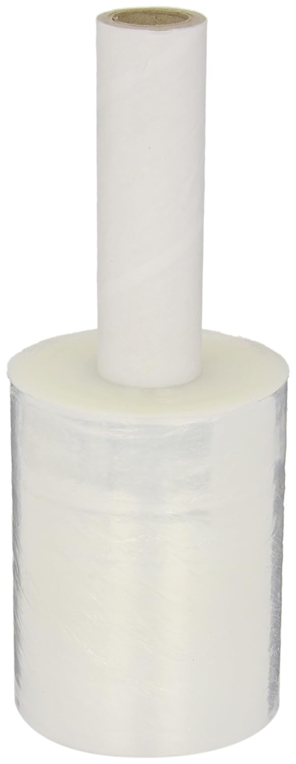 PVT5X080 Linear Low Density Polyethylene Clear Cast Narrow Width Disposable Hand Stretch Wrap with 1 Plain Core