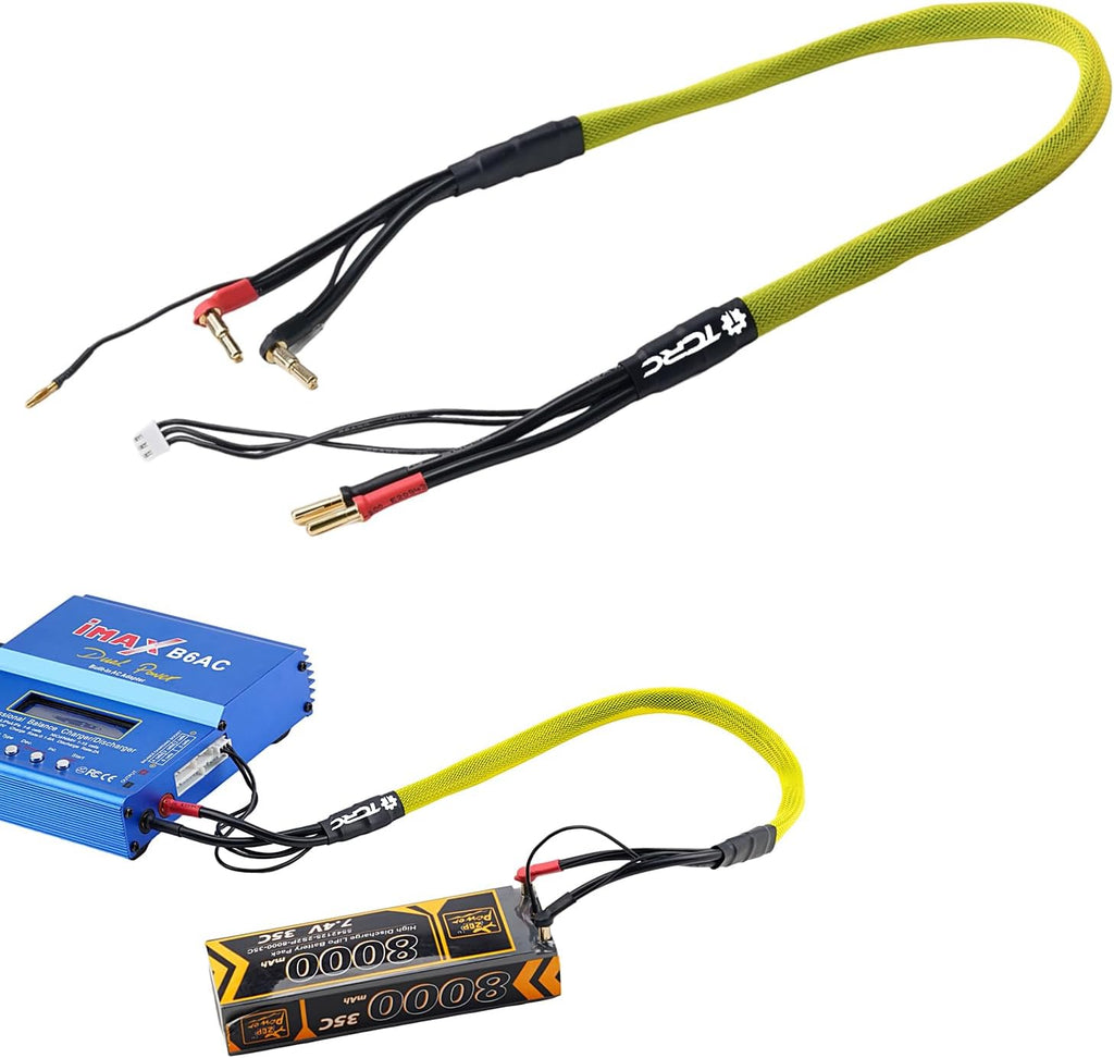 1pc 600mm 1s & 2s RC Lipo Battery Charging/Balance Cable Leads with 4mm/5mm Bullet Connector