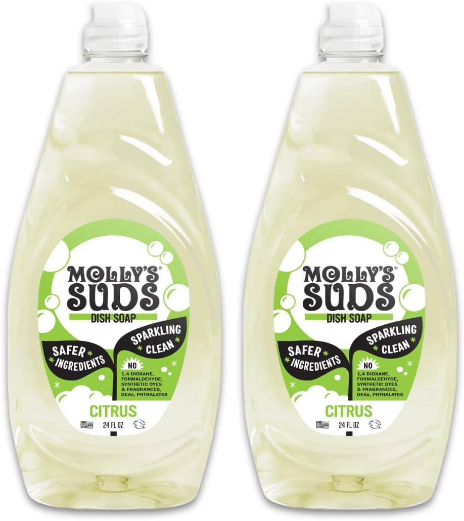 Liquid Dish Soap | Clean, Simple Ingredients | Extra Scrubbing Power | Citrus Scent, 24 oz - 2 Pack
