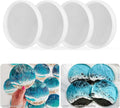 4 Pack 4 inches Thick Round Coaster Molds, Coaster Silicone Molds for Resin Casting, Geode Agate Silicone Coaster