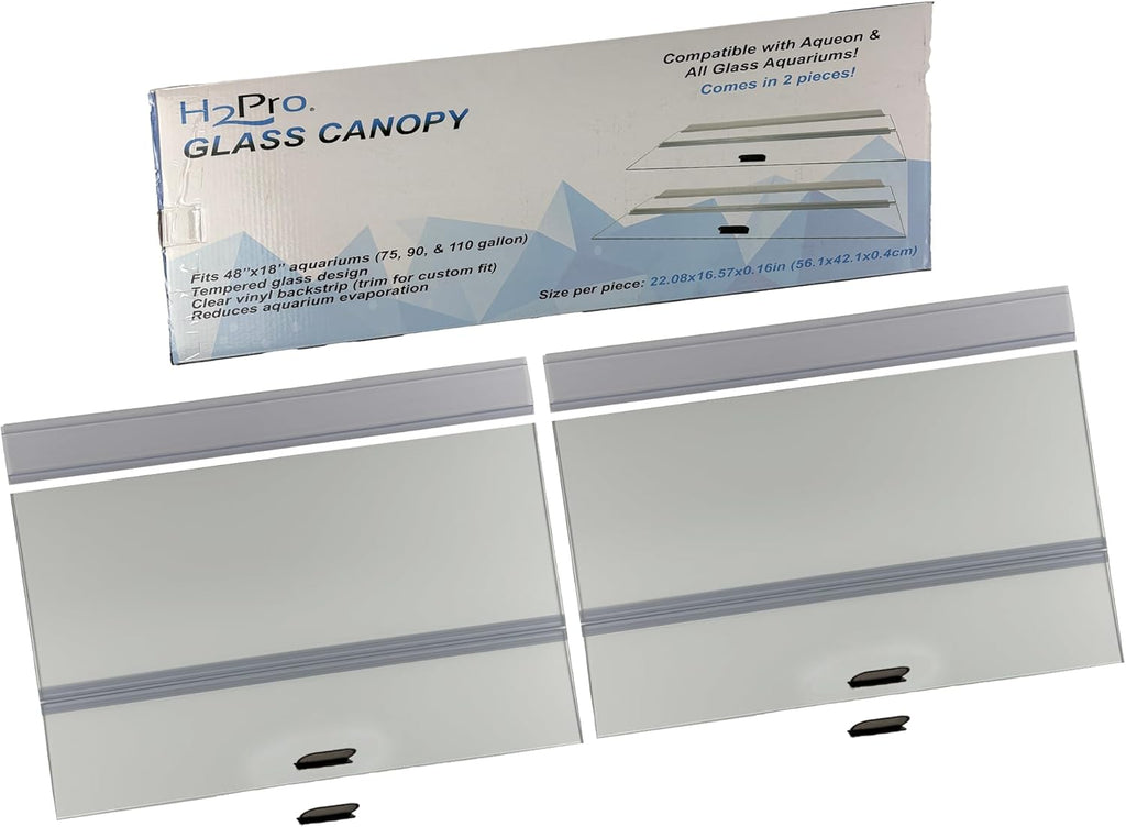 Glass Canopy Aquarium Lid for Fresh & Saltwater Fish Tanks (A48GT for Aqueon 75/90 / 110 Gallon Aquariums)