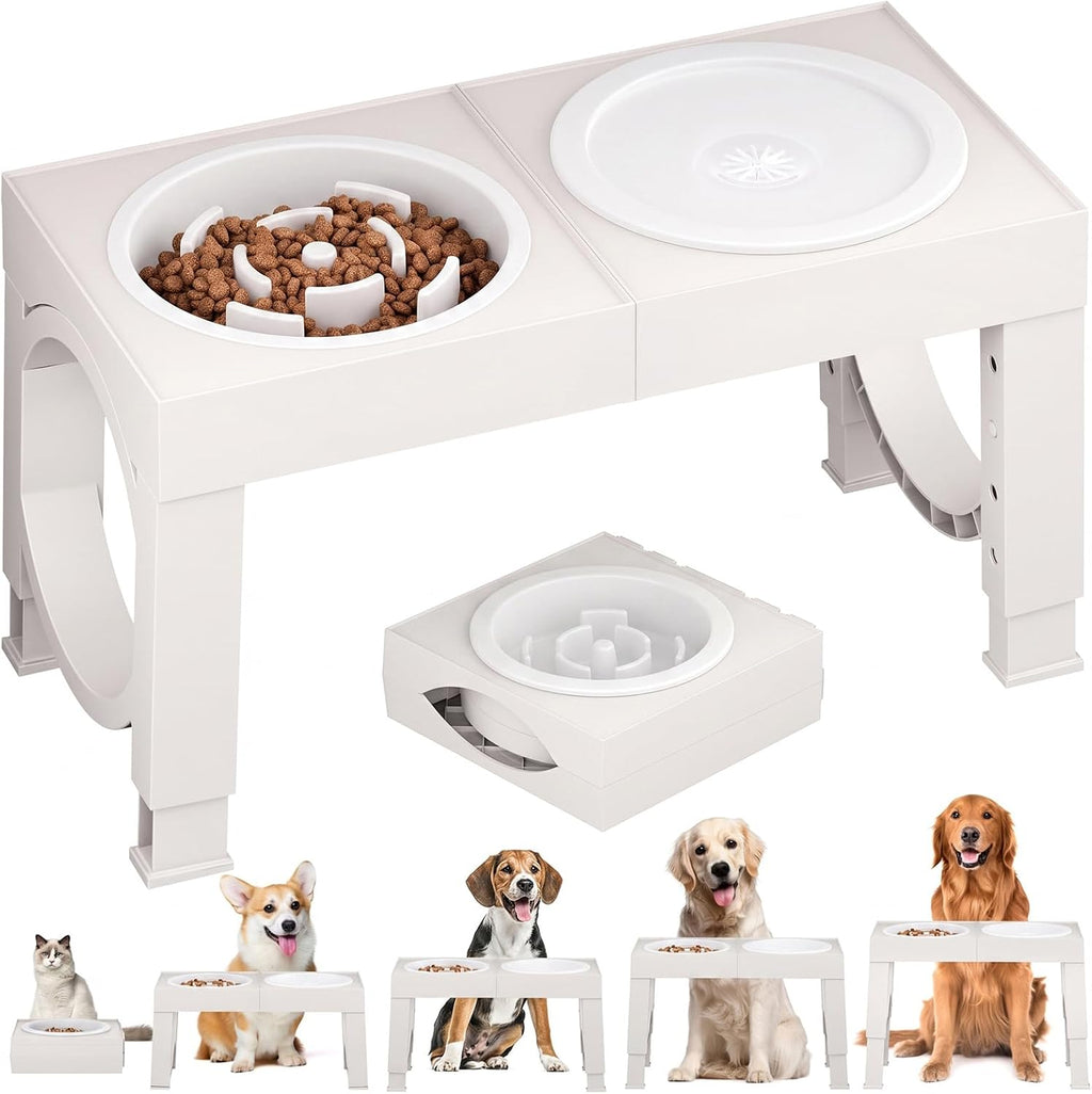 Elevated Dog Bowls Large Breed Raised Dogs Bowl Stand Large/Medium Sized Dog Slow Feeder Dogs Bowls Food Water Stands