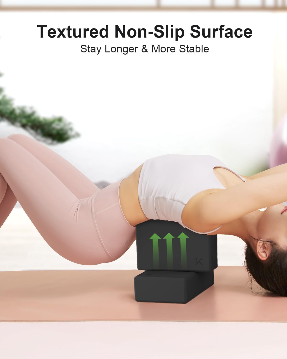 Yoga Block, High-Density EVA Foam 2 Pack Yoga Block with Non-Slip Textured Surface, Supportive, Lightweight - Ideal