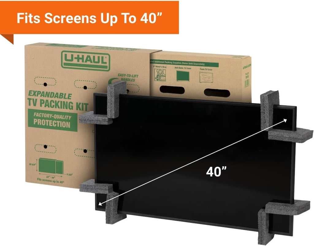 Heavy-Duty Expandable TV Moving Box - Medium (Under 40")