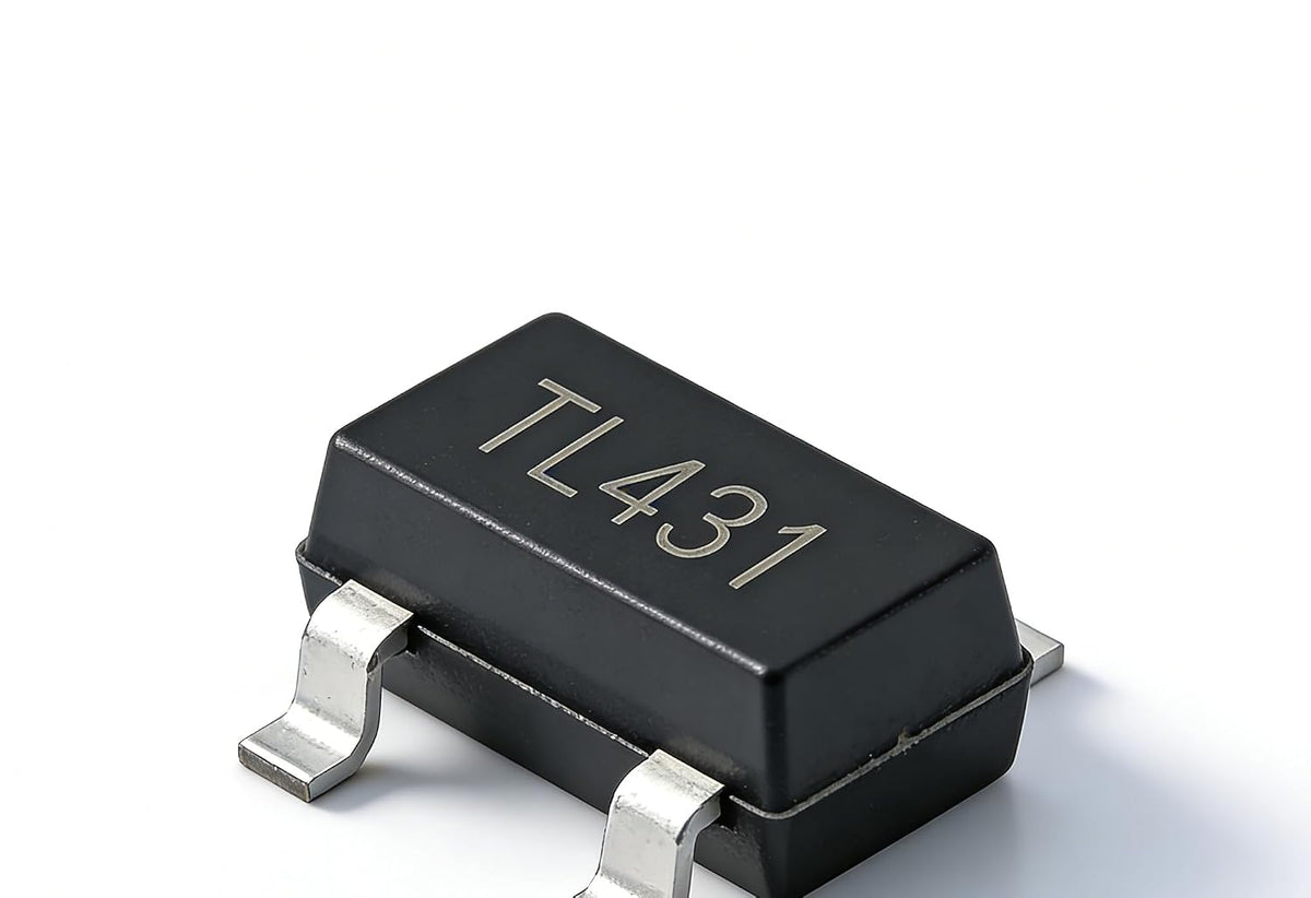 100PCS TL431 Adjustable Precision Shunt Regulator IC, SOT-23 SMD, 2.5V-36V Adjustable Output, 37V Working Voltage, ±1% Voltage Reference