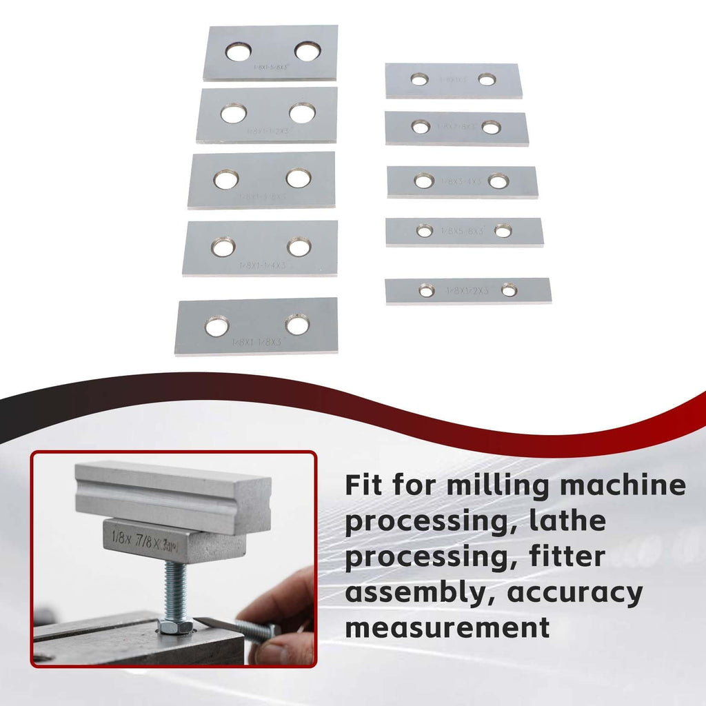 findmall 10 Pair 1/8 x 3 Accuracy Parallel Block Set, 0.0002 Inch Accuracy