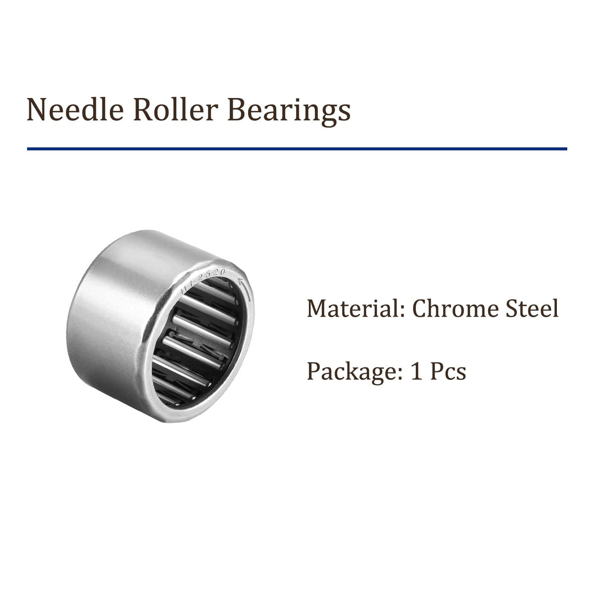 Kozelo HF2520 Needle Roller Bearings - [25mm x 32mm x 20mm] One Way Clutch Bearing for Transmission Use, Chrome Steel Rollers