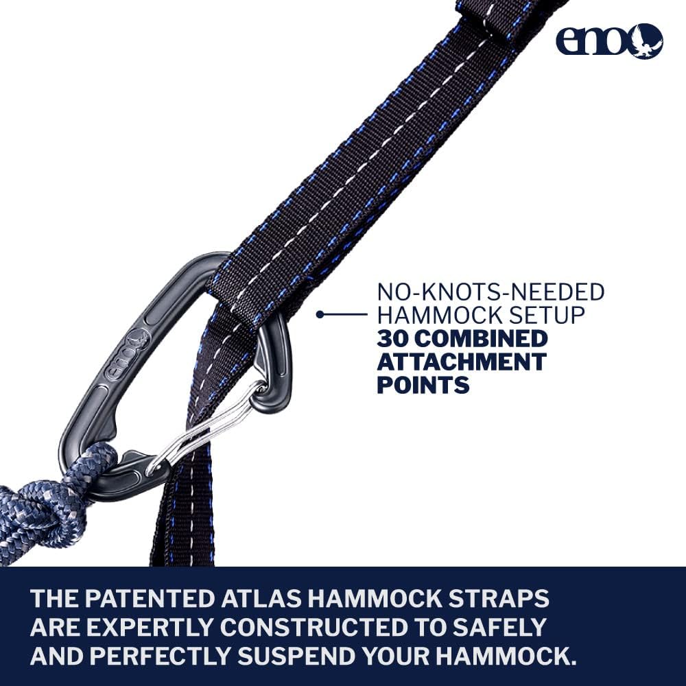 Atlas Suspension System - Tree Strap for Hammock - Accessories for Camping, Hiking, and Backpacking - Black/Royal