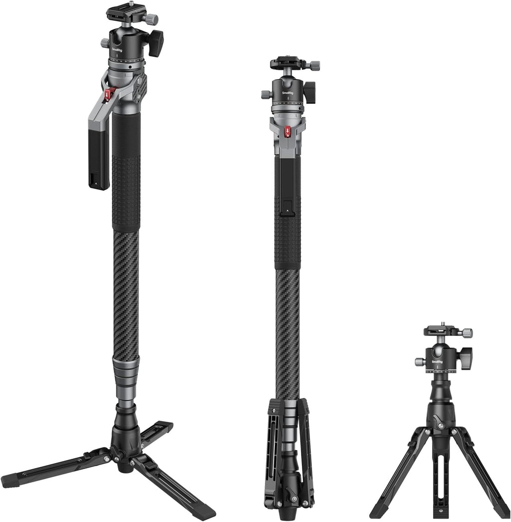 65.6"/ 166.5cm Carbon Fiber Ball Head Monopod for Camera | One-Button Lift & Lock, Ball Head Max. Playload 5kg/ 11lb