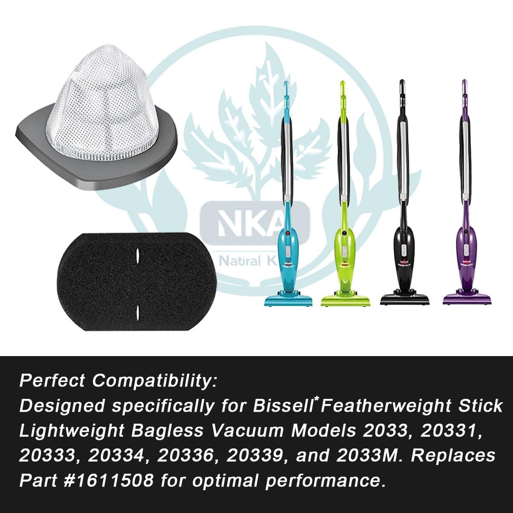 NKA 8 Set 2033 Foam& Mesh Filter Kit for Bissell Featherweight Stick Vacuum