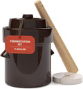 Fermentation Crock 1/2 Gallon - Sauerkraut Crock with Weights & Pounder | Ceramic Fermenting Crock Kit for Pickling