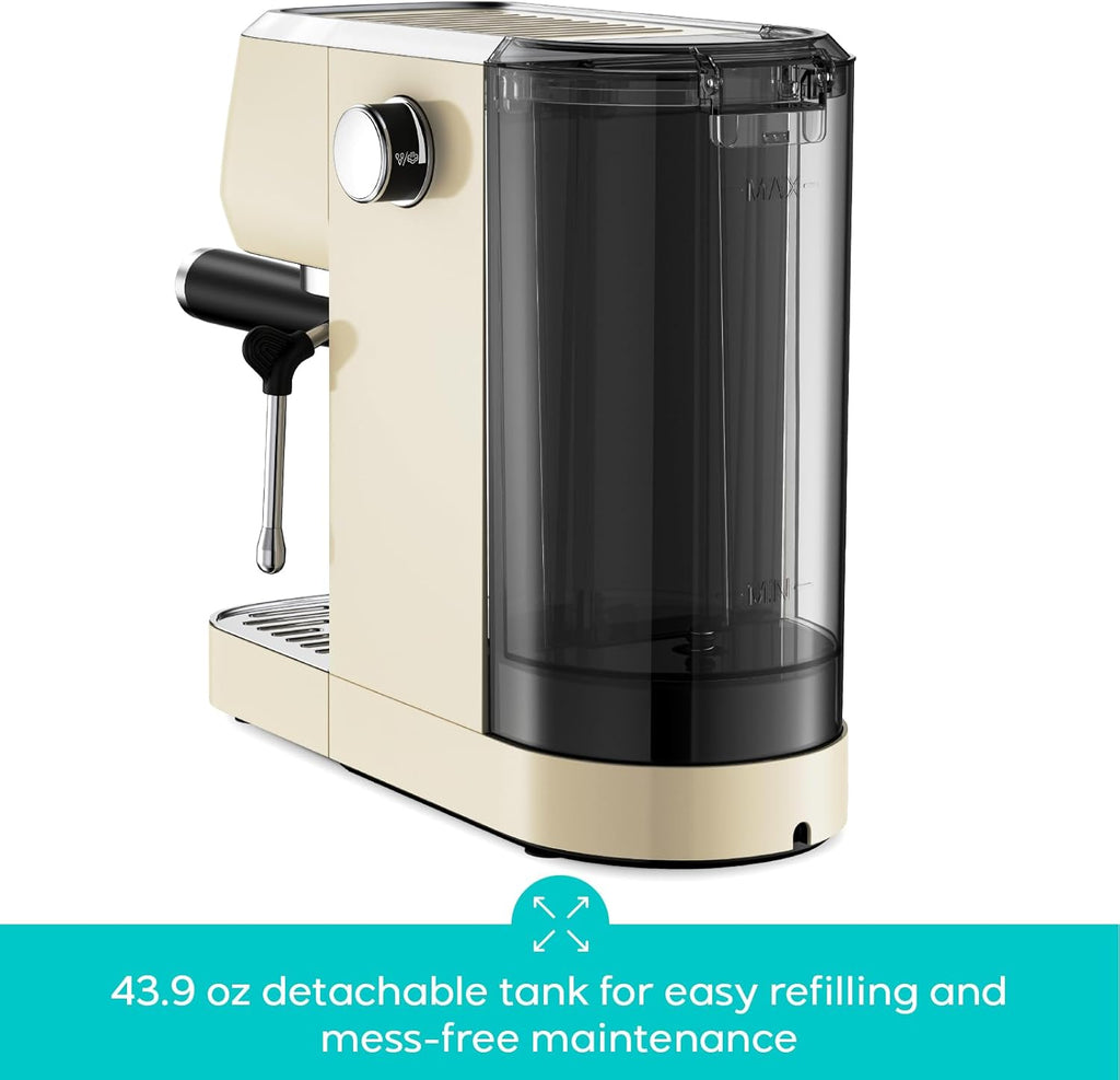 3700 Essential Espresso Machine, Stainless Steel Espresso Maker | 20-Bar Italian Pump, Powerful Steam Wand, 43.9oz