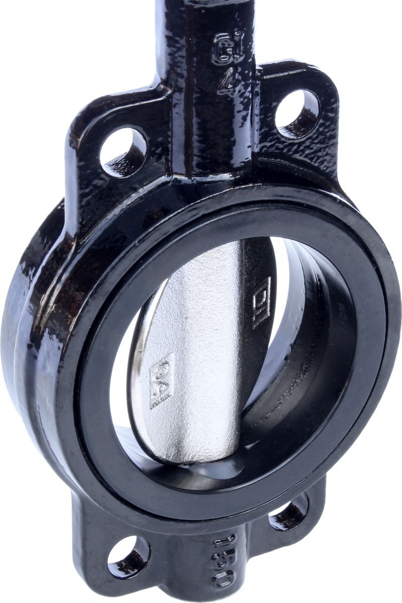 RKLO4 Cast Iron Butterfly Valve, Lever Style, EPDM, Black, 4"