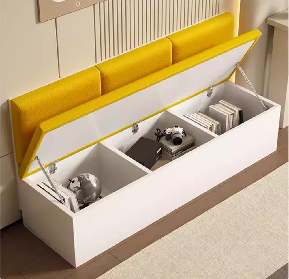 Upholstered Storage Bench with Back - Modern Upholstered Booth Seating with Storage Bedroom Entryway Bench with