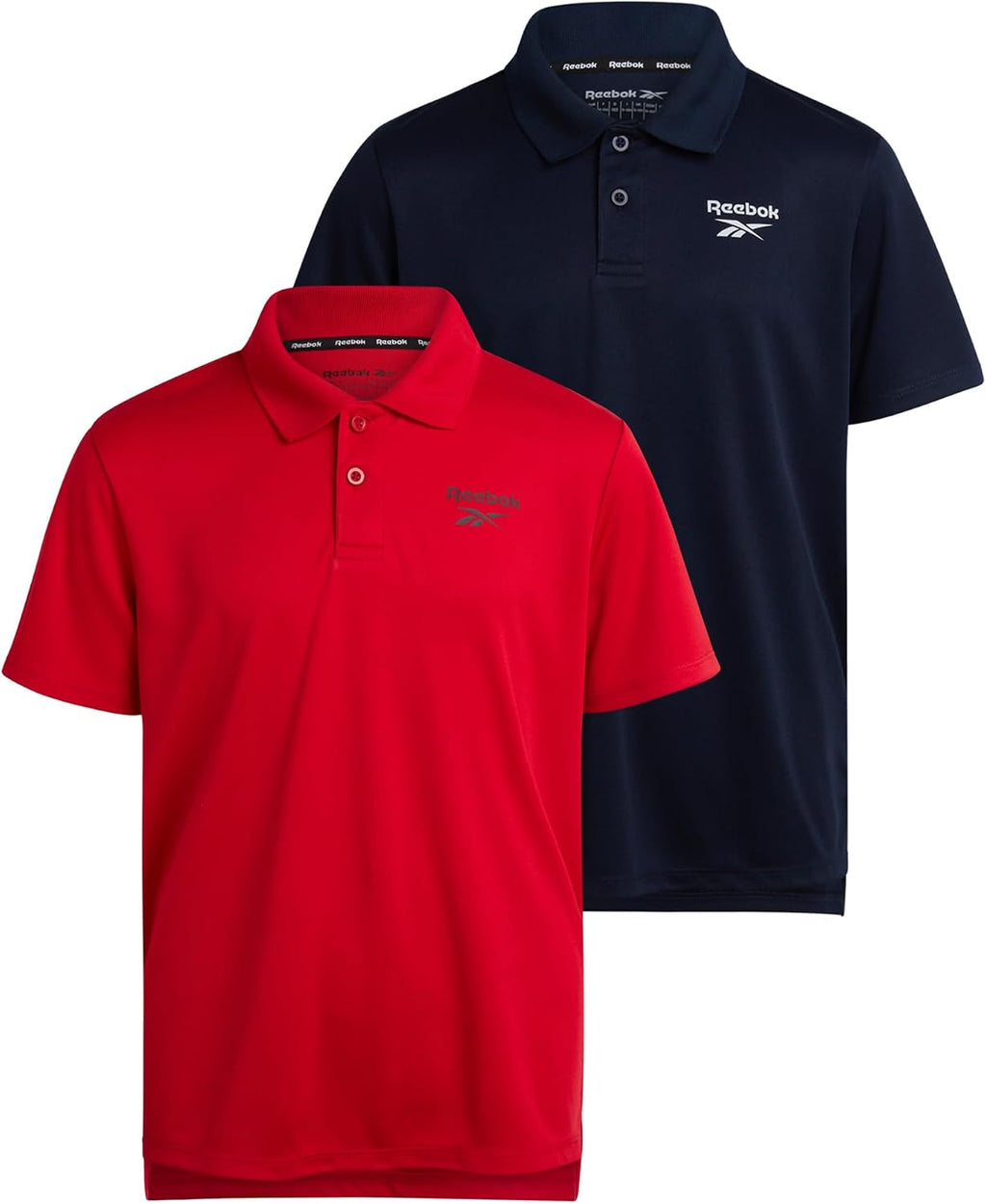 Boys 2-Pack Athletic Golf Polo Shirts, School Uniform Short Sleeve | Moisture-Wicking Stretch Fabric with a