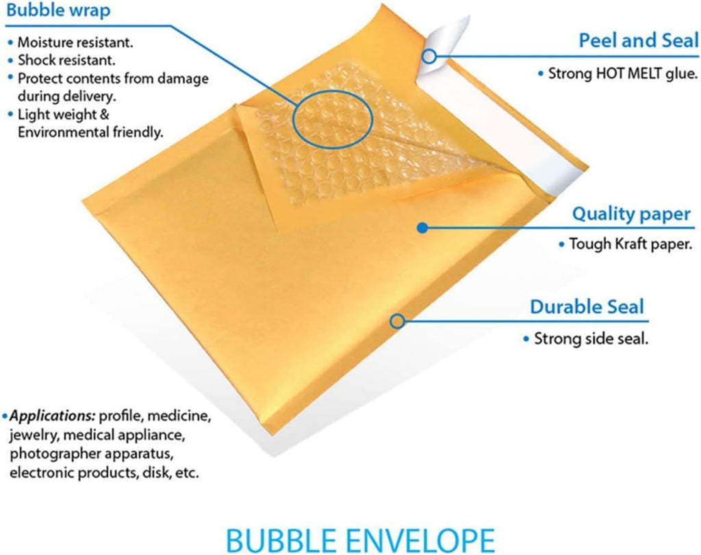 50#7 14.25x20 Kraft Paper Bubble Padded Envelopes Mailers Case 14.25"x20"