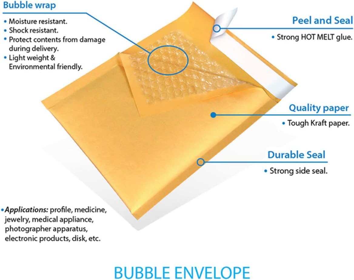 50#7 14.25x20 Kraft Paper Bubble Padded Envelopes Mailers Case 14.25"x20"