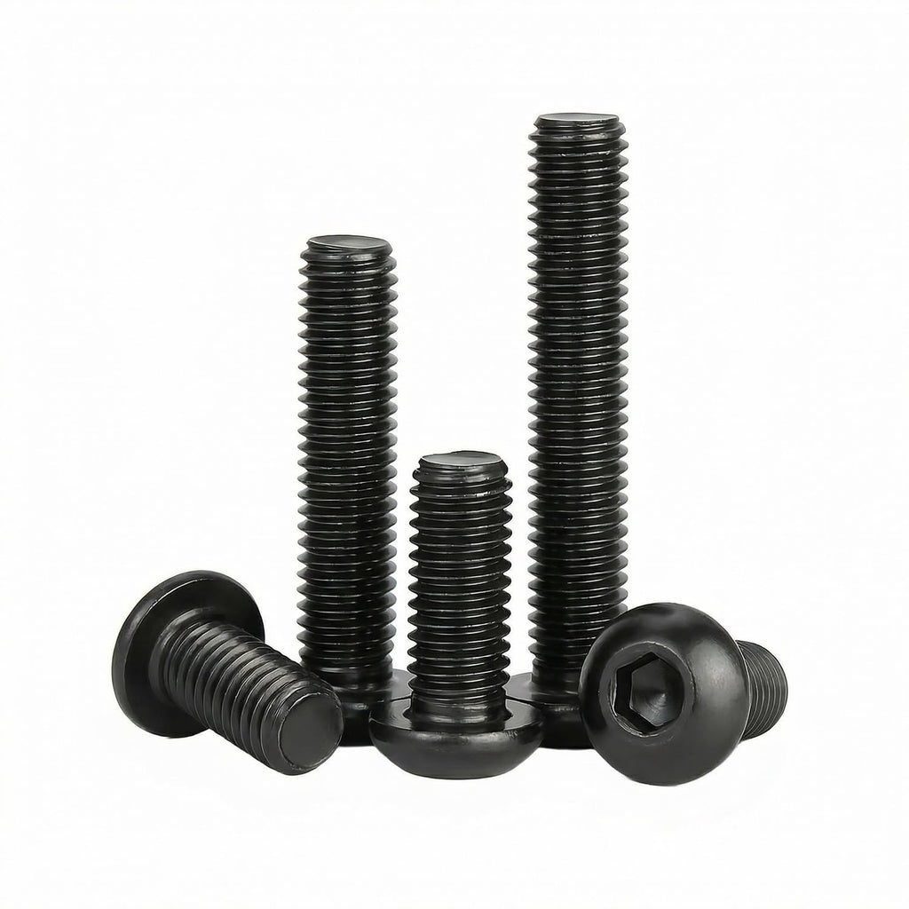 M3 x 14mm(50 Pack) Button Head Hex Socket Cap Screws Bolts, Hex Drive Bright Finish Fully Machine Thread, Corrosion Resistant Black Oxide 304 Stainless Steel 18-8 Screws