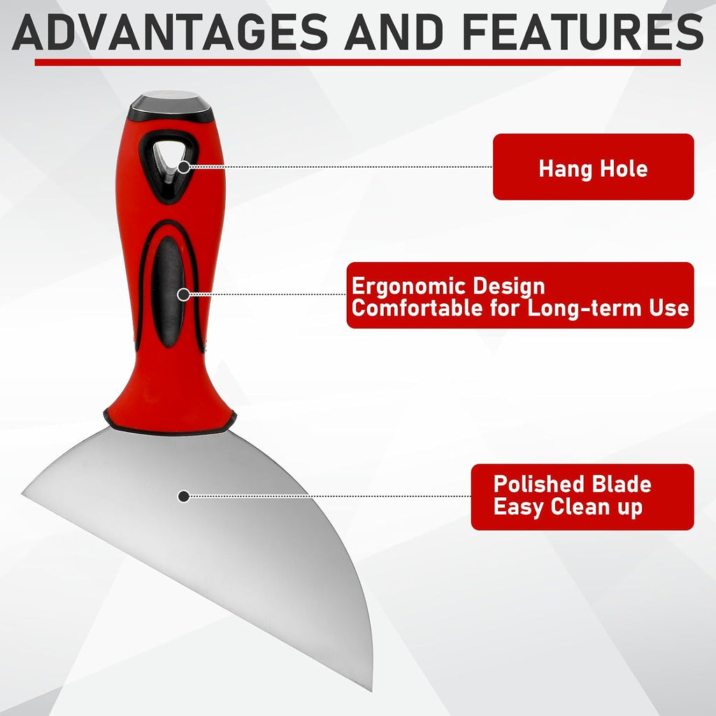 6" Clipped Drywall Pointing Knife Metal Hammer End Professional Finishing Tools High-quality Drywall Knife for Work
