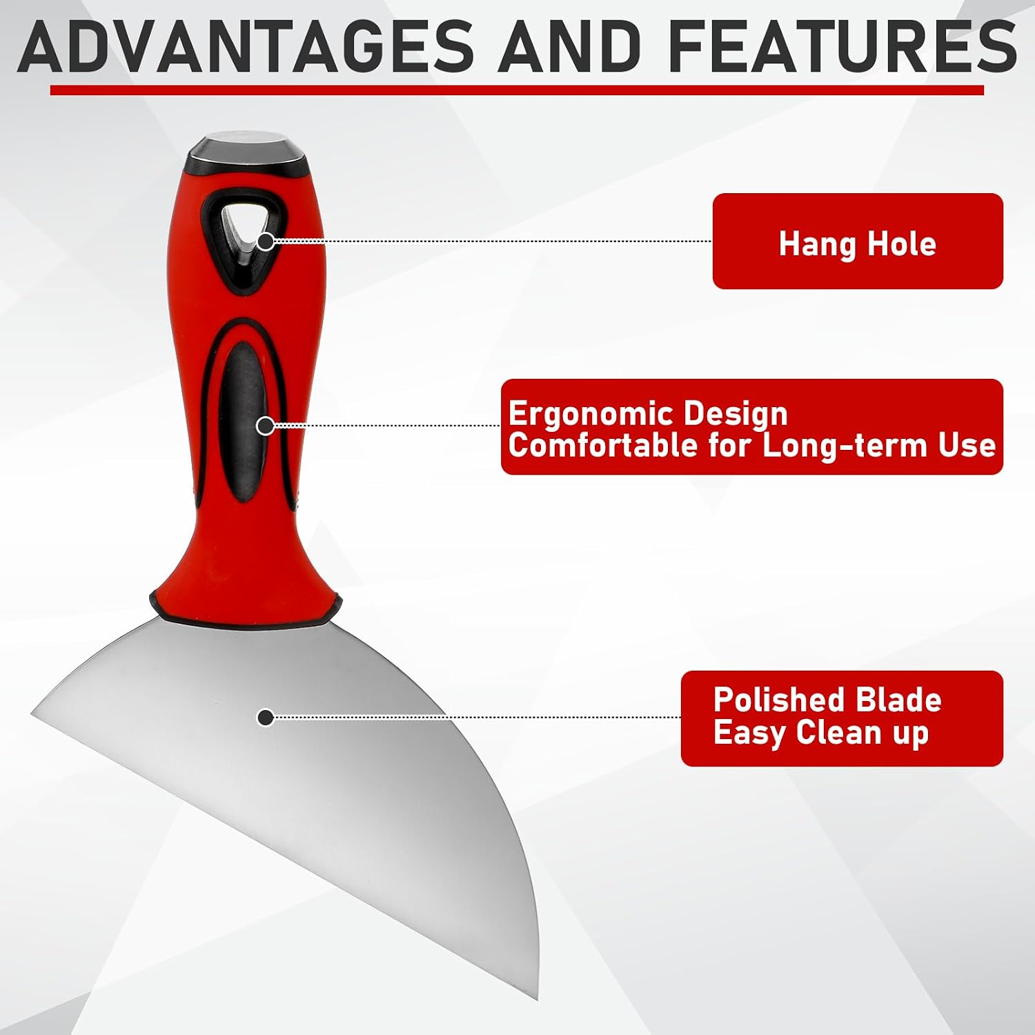 6" Clipped Drywall Pointing Knife Metal Hammer End Professional Finishing Tools High-quality Drywall Knife for Work