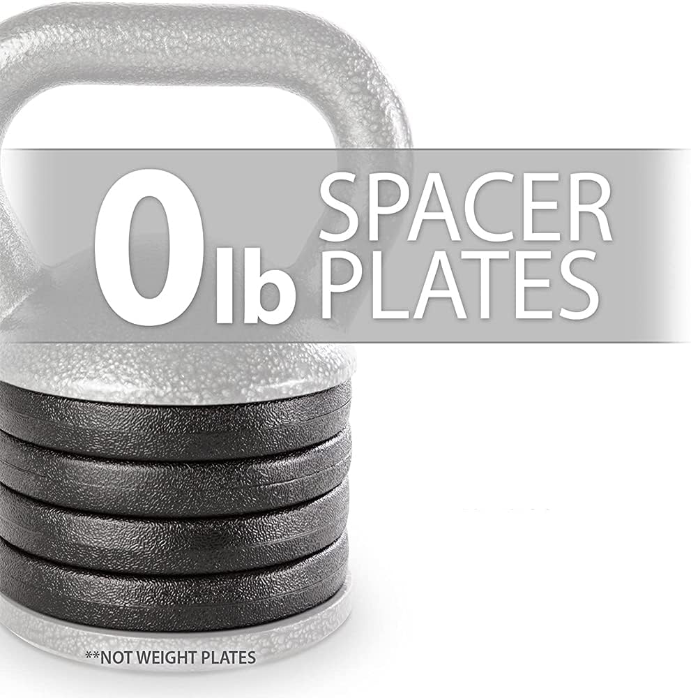 20lb Adjustable Cast Iron Kettlebell Handle, Compatible with 1” Weight Plates, Up to 50lb Load Capacity for Strength