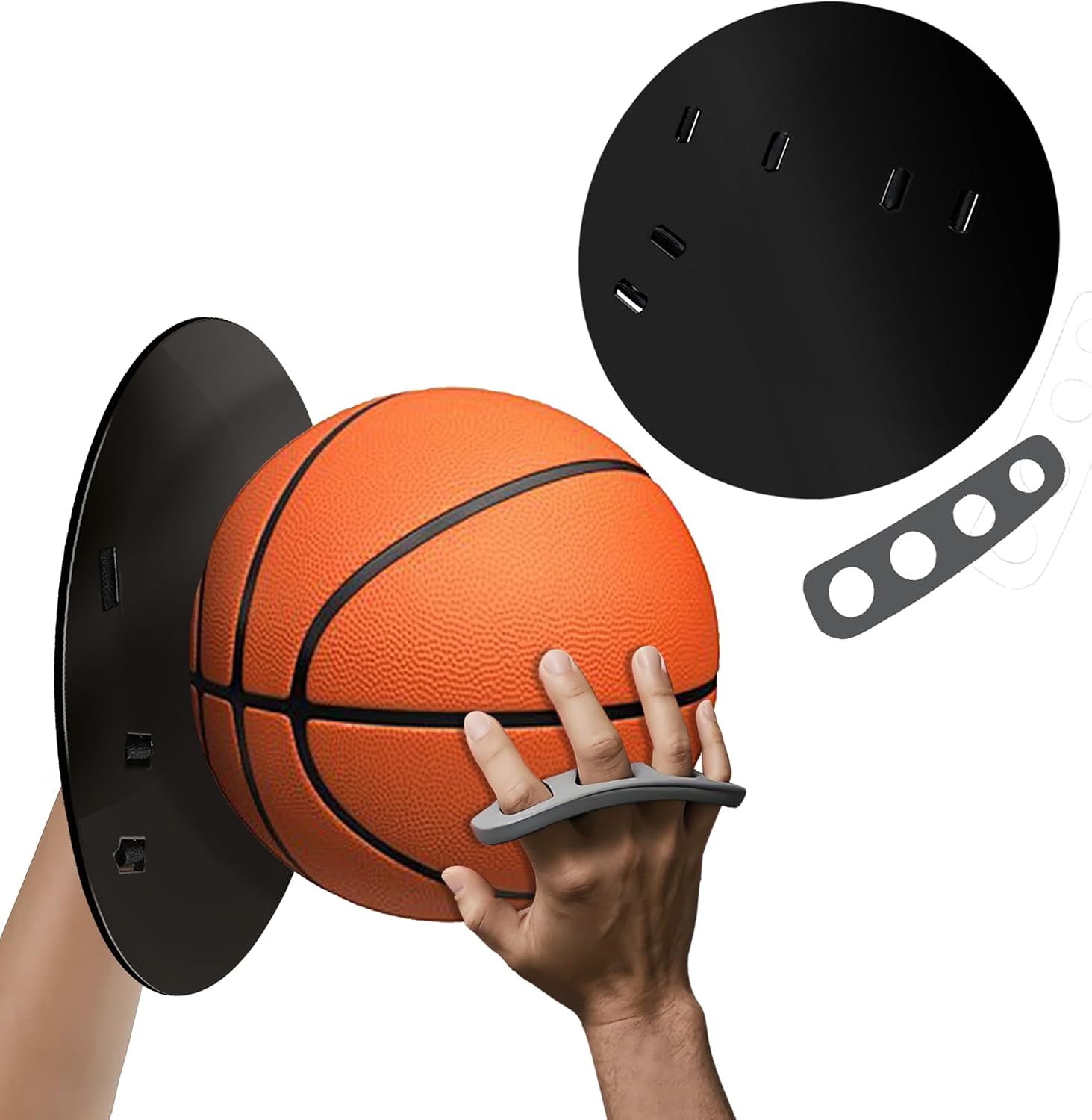 Basketball Shooting Trainer - Adjustable Hand Placement Corrector Eliminate Off-Hand Interference with Bonus 5.3"