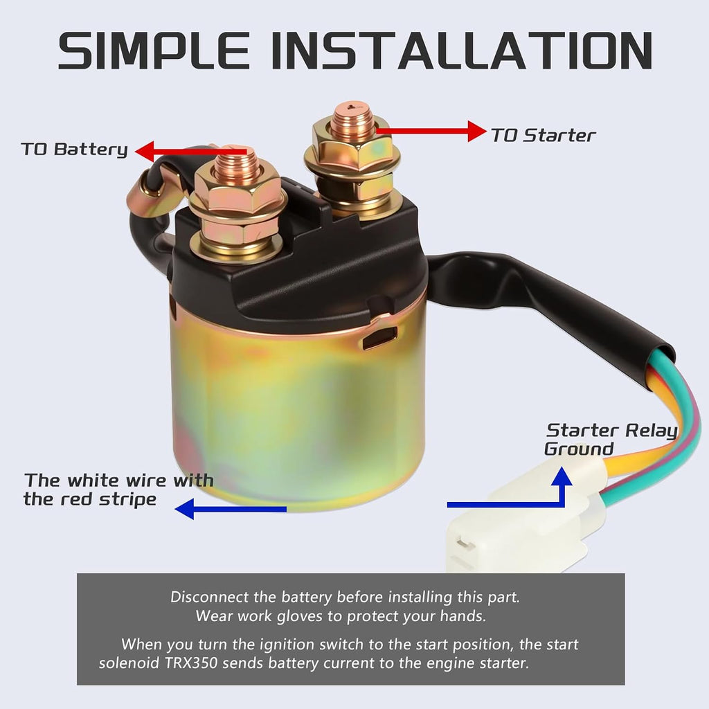 Starter Solenoid Relay for Honda TRX350 Rancher 350 2000-2006 TRX420 Rancher 420 2009-2014 TRX500 Foreman 500 2005-2009 2011-2013 TRX450 Foreman 450 1998-2004 Solenoids Relay Parts
