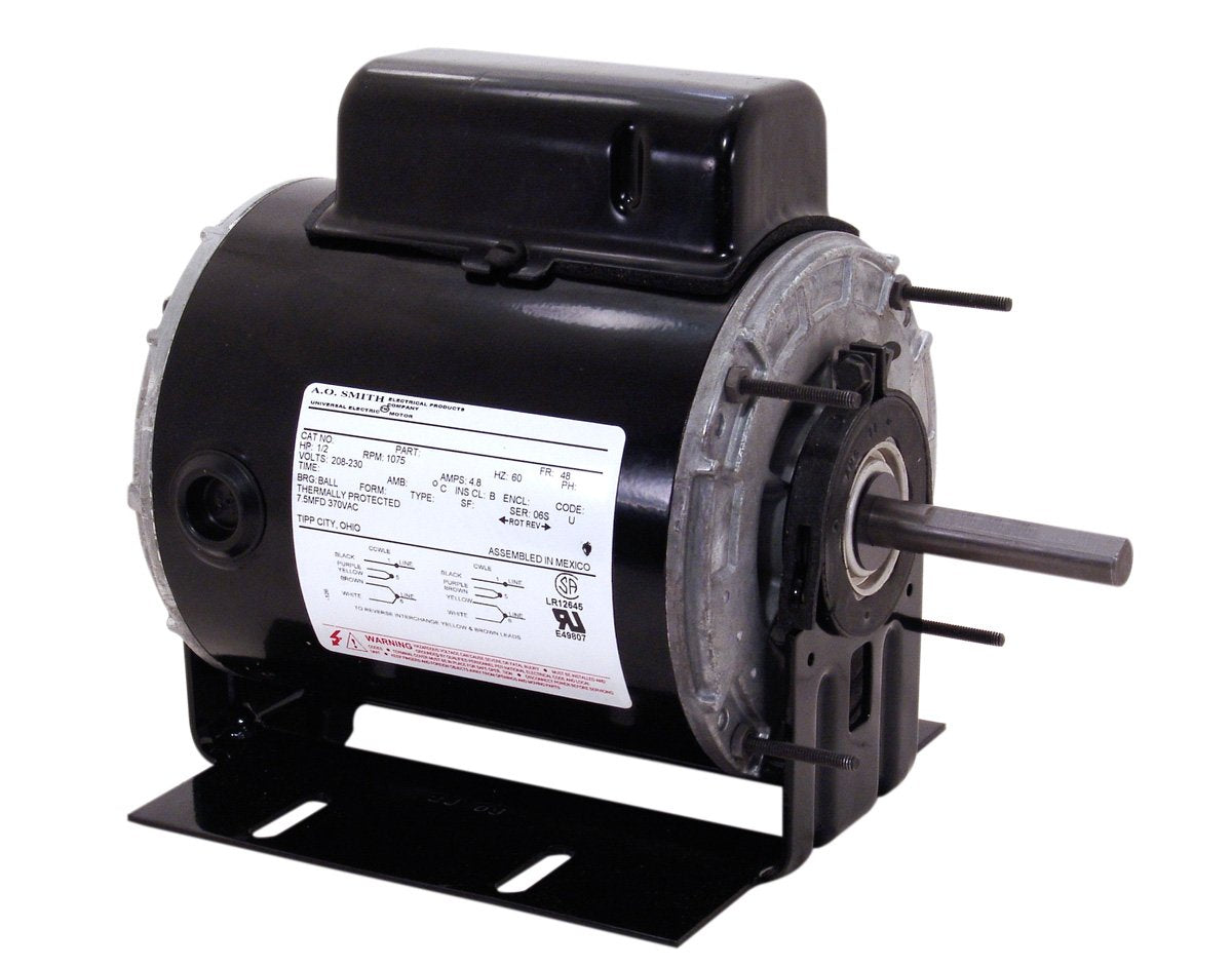 A.O. Smith C042A 1/4 HP, 1700 RPM, 1 Speed, 115/230 Volts, 3.4/1.7 Amps, 1 Service Factor, 48Z Frame, Auto Protector, TEAO Enclosure Farm Duty Motor