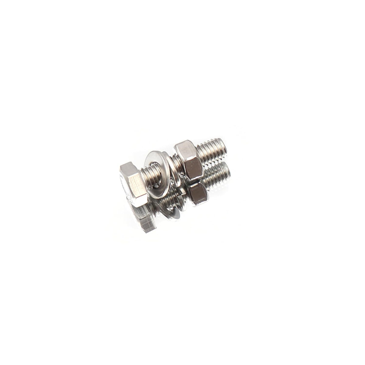 10-Pack M10 x 20mm Hexagon Screws Hex Bolts with M10 Hex Nuts Flat Washers/Spring Lock Washers Set, 304/18-8, Plain Finish