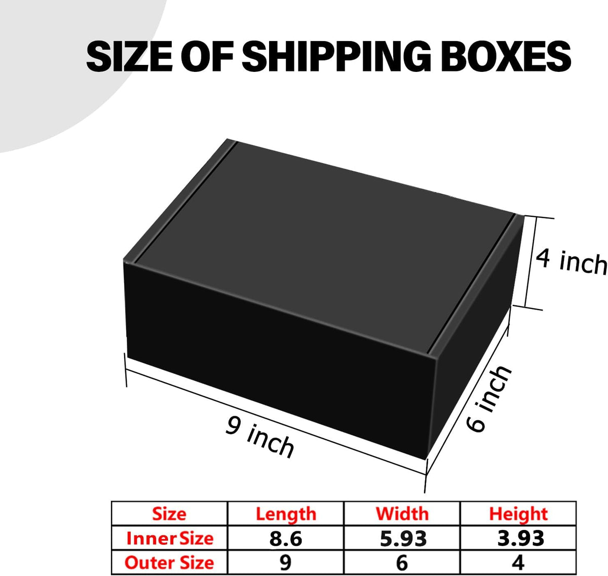 30 Pack 9x6x4 inch Black Shipping Boxes, Corrugated Cardboard