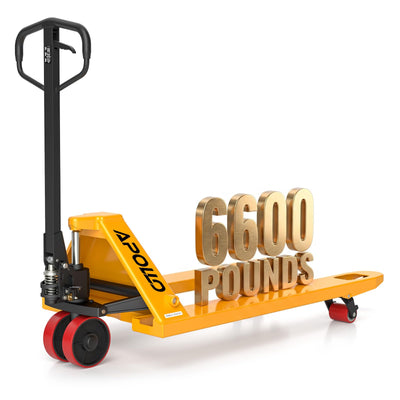 Pallet Jack Truck 6600 Lb Capacity, 27" W x 48" L Standard Forks