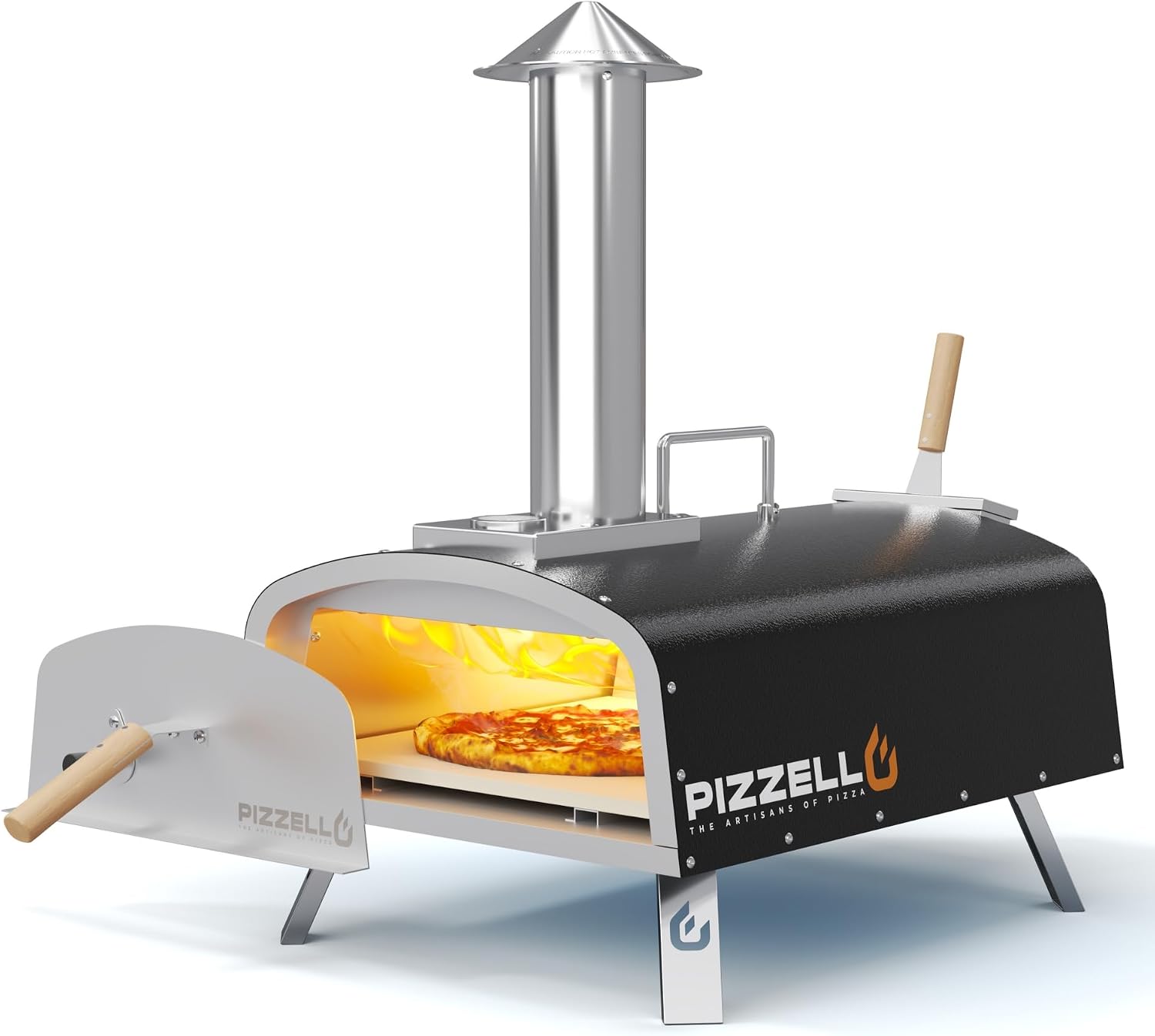 16" Outdoor Pizza Oven, Multi-fuel Stainless Steel Pizza Grill