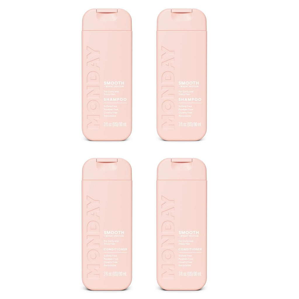 SMOOTH Shampoo + Conditioner with Wheat Protein & Avocado Oil for Frizz-Prone Hair 90 mL (Dual Set)