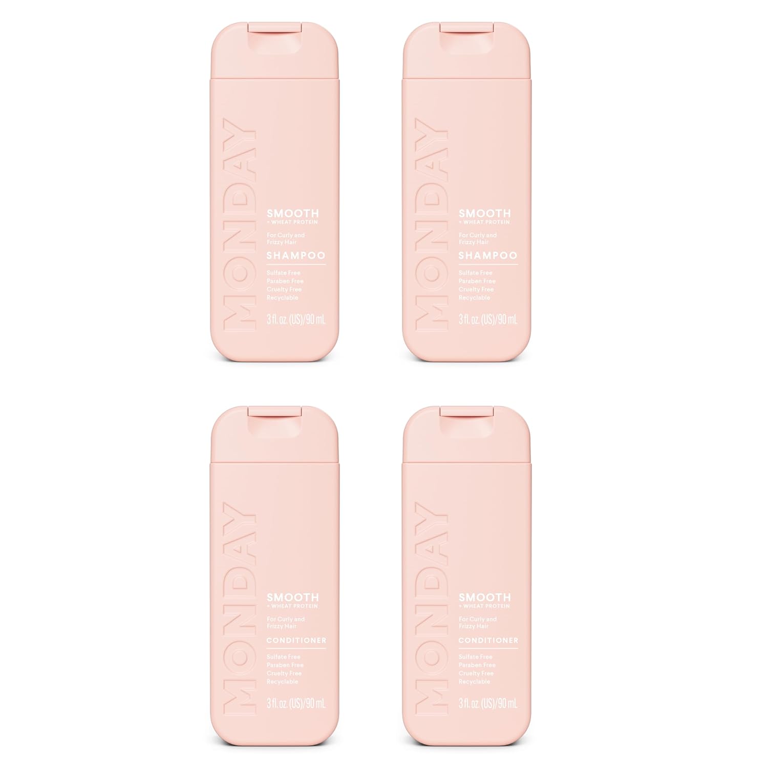 SMOOTH Shampoo + Conditioner with Wheat Protein & Avocado Oil for Frizz-Prone Hair 90 mL (Dual Set)