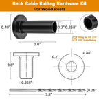Cable Railing Protector Sleeves - 120 Pack T316 Stainless Steel Protective Sleeves - 1/8" 3/16" 5/32" Black Deck