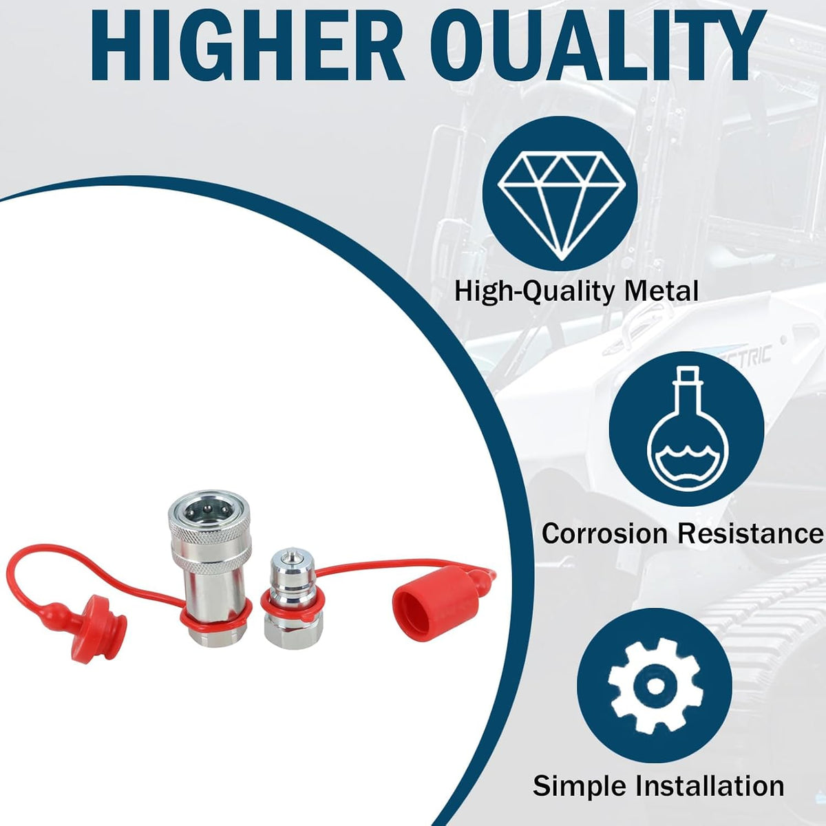 3/8" NPT Ag Hydraulic Quick Connect Coupler