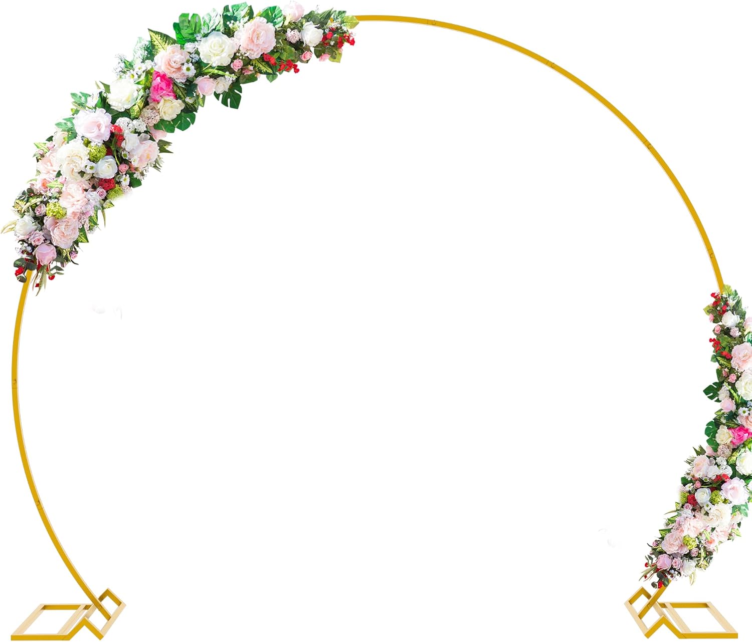 Wedding Arch 7.2FT Round Backdrop Stand Gold Circle Balloon Arch
